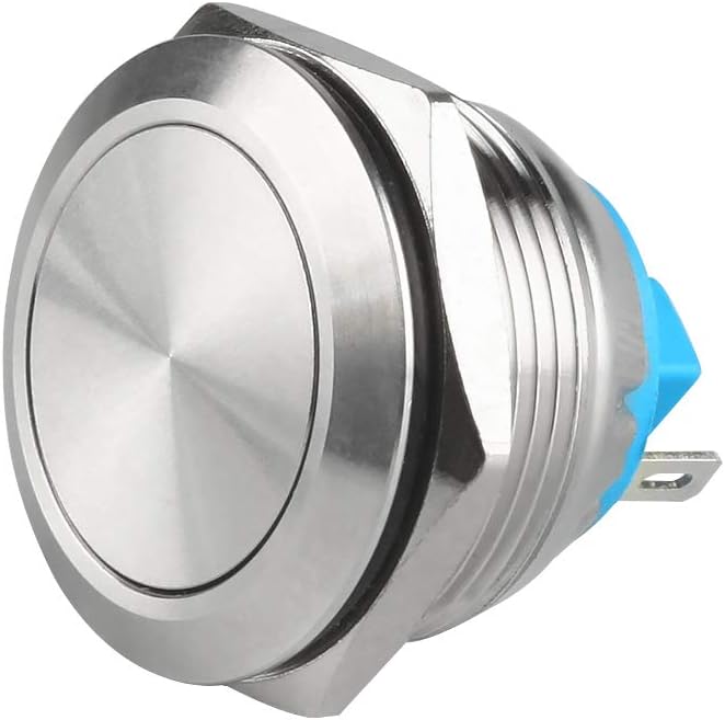 LarcelePush Button Switch 22mm Waterproof Momentary Metal DIY Switch,1 Piece JSANKG-15 (Pin Terminal)