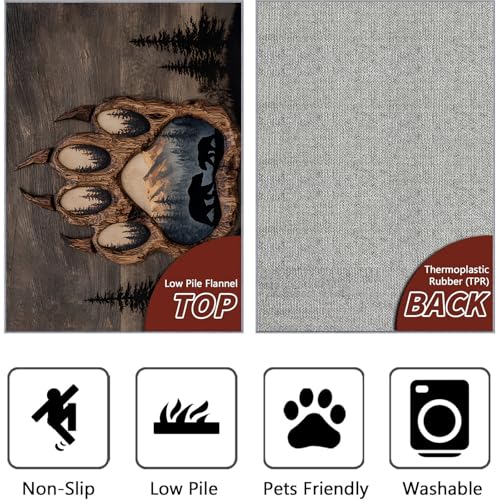 Tapete Decorativo 2x3 Pies con Diseño 3D de Huella de Oso miniatura 6