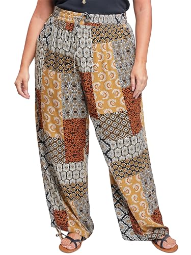 Royalty For Me Womens Women´s Plus Elastic Waist Flood with Drawstring Hem