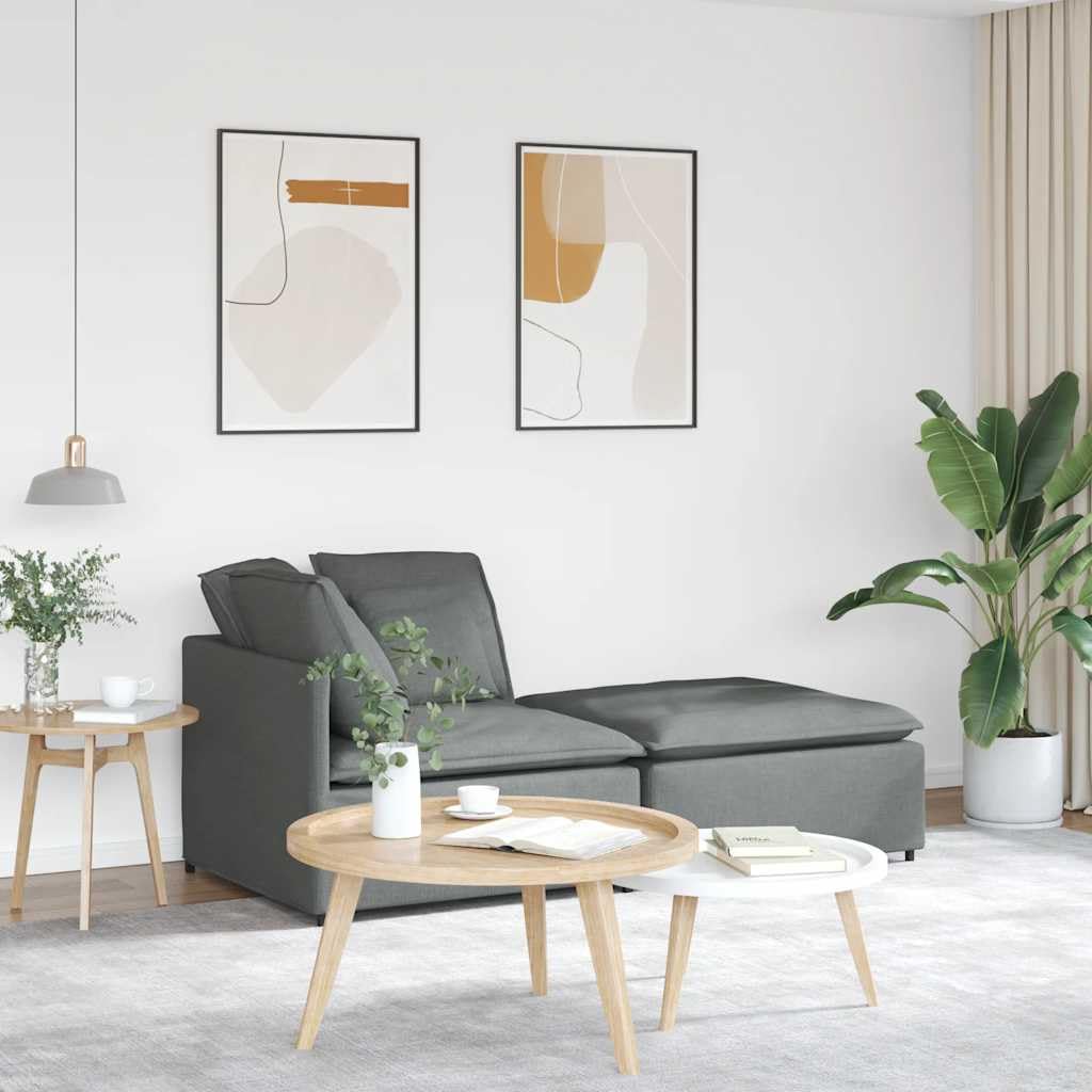 Modułowa sofa z podnóżkiem, materiał ciemnoszary, elastyczny zestaw wypoczynkowy z funkcją spania i skrzynią na pościel, kanapa narożna, rozszerzenie, akcesoria do salonu, salonu i kina