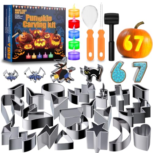 31Pcs Pumpkin Carving Kit for Kids, Pumpkin Carving Tools Stencils - image 1