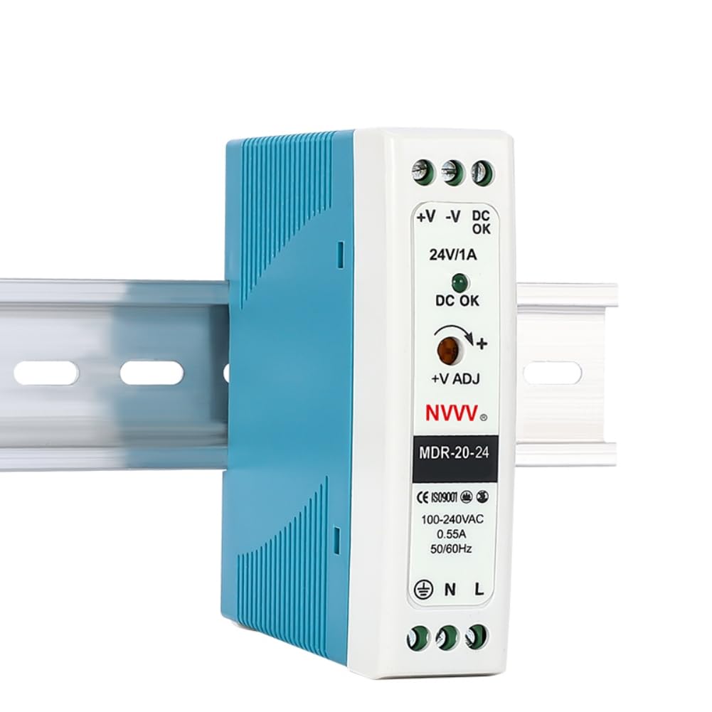 MDR-20-24 AC to DC DIN-Rail Power Supply, 24V, 1 Amp, 24W, 1.5"