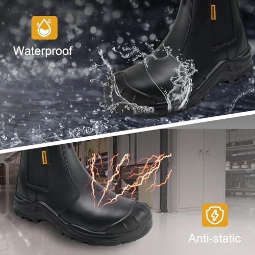 Men's Work & Safety Footwear, Shatterproof Composite Toe Boots, Antipruritic Work Boots, Zapatos de Trabajo Para Hombres2