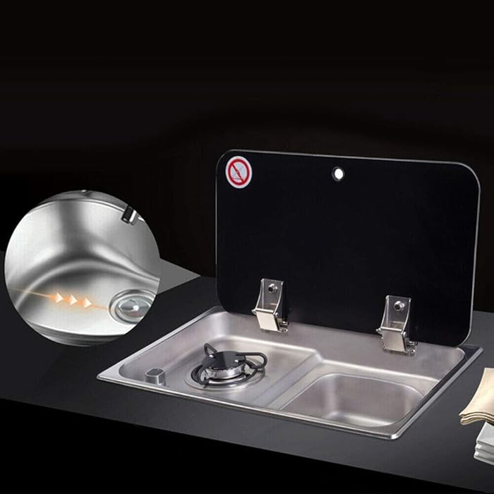 Buy Outdoor Stove Sink Cooktop Combo,Large RV Sink 1 Gas Burners RV Stove,Stainless Sink Hand