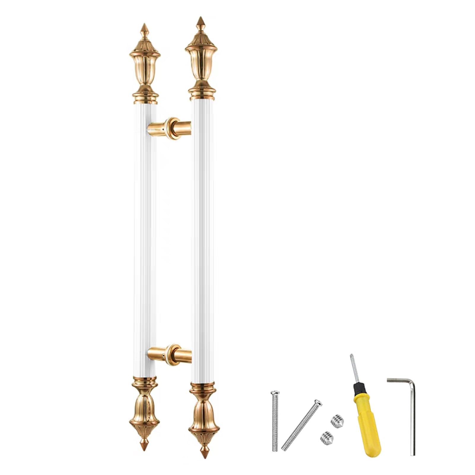 MXXQRHF Antique Double Sided Push Pull Door Handle, 120cm White Glass Door Handles for Home, Office, Shower, Commercial Sliding Door Hardware