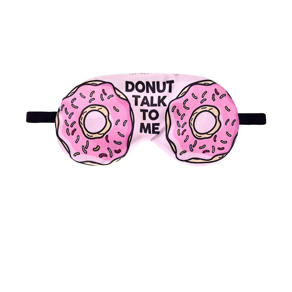 Awestuffs Cotton Blend Air Sleep Mask With 3D Printing Cute Cartoon Pattern, Best Sleeping Eye Cover For Travel, Nap, Meditation, Blindfold With Adjustable Strap For Men, Women Or Kids (Donuts),Pink-picture-11
