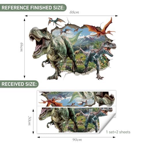 Vinilo decorativo dinosaurio 3D para pared miniatura 4
