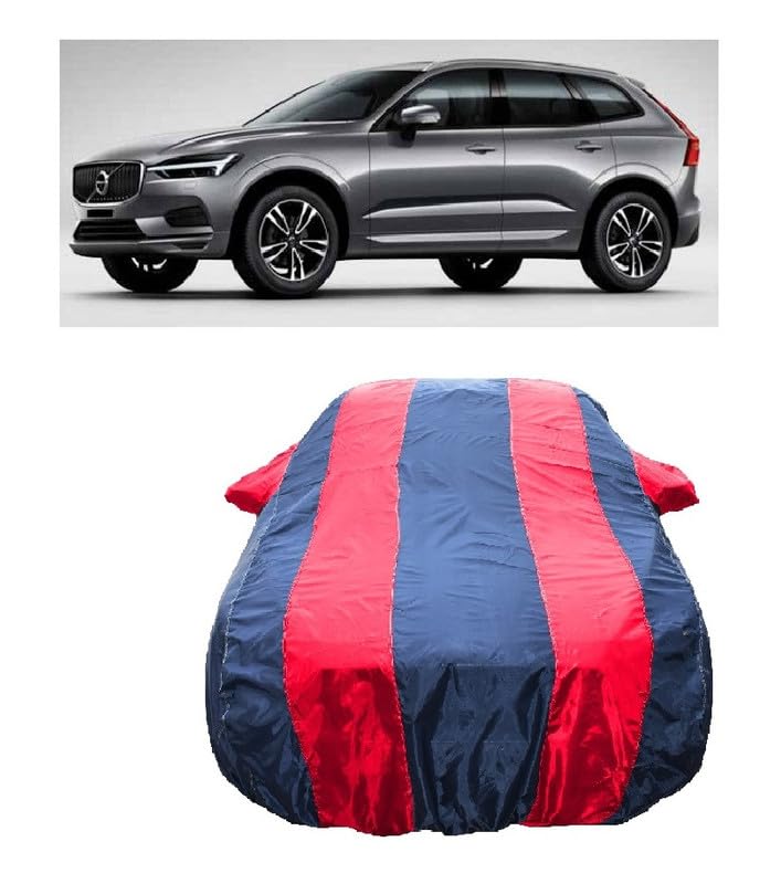 WEGATHER - Four Wheeler - Car Body Cover Compatible with Volvo XC60 D4 Momentum Car Cover with Semi-Waterproof - Water -Resistant Premium 190 T Fabric (Red Stripes)