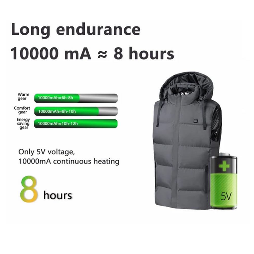 Hombres Chaleco Calentador Eléctrico Calefactable Lavable M-4XL