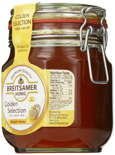 Breitsamer Golden Selection Honey Flip-Top Jar, 35.2 Ounce #TOP1
