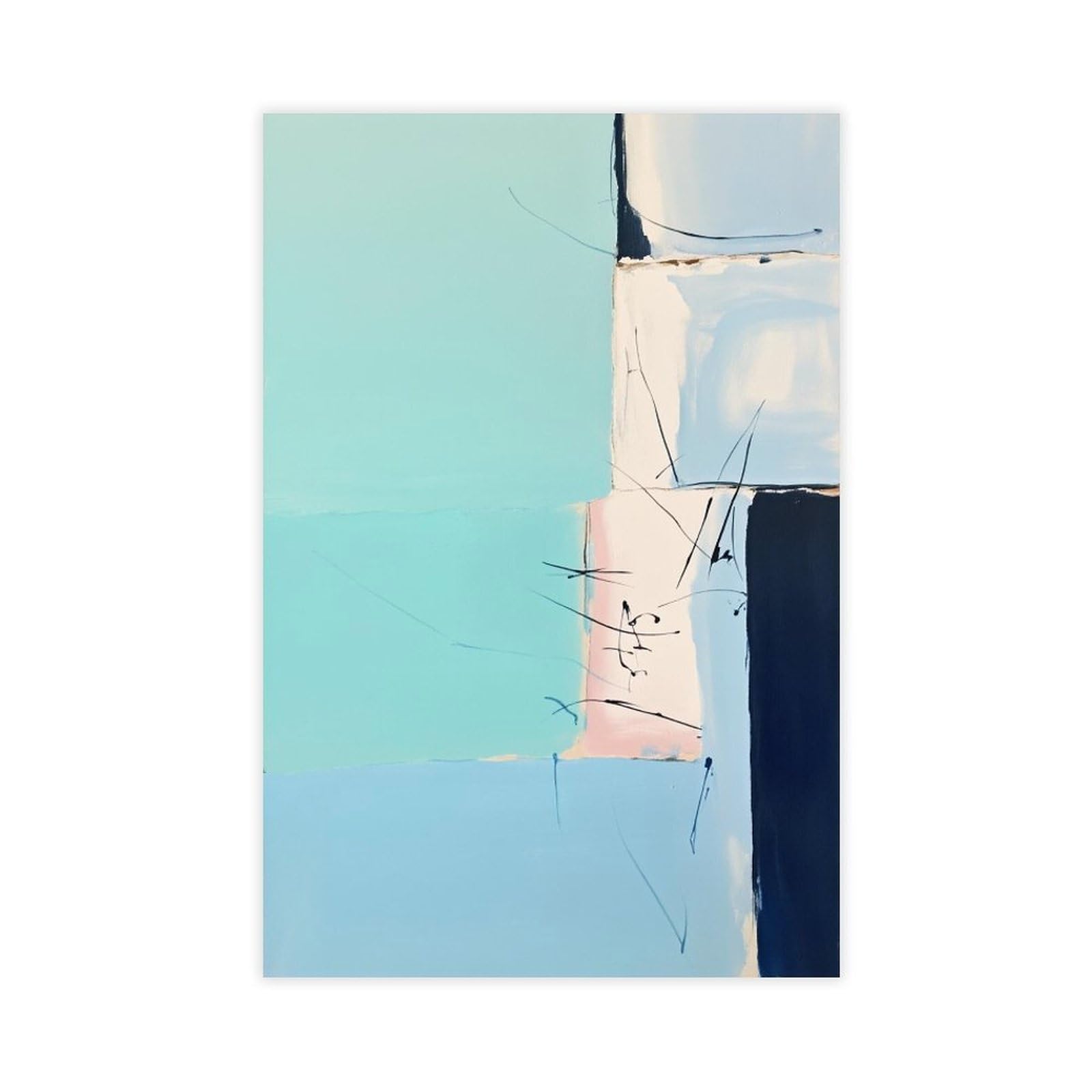 Zguols Blush Peach Terracotta Abstract And Minimalist Poster 0 Canvas Poster Bedroom Decor Sports Landscape Office Room Decor Gift Unframed Print 24" L X 36" W