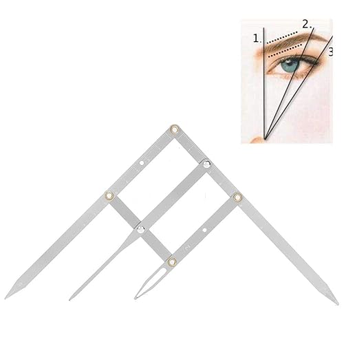 Miniatura 15 de Regla de cejas Microblading Regla de cejas Calibres de medición de posicionamiento Herramienta de medida de cejas Proporción dorada Maquillaje Negro