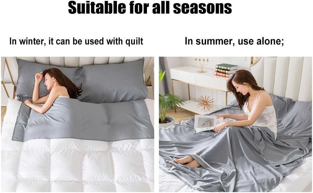 Sleeping Bag Liners Four Seasons Portable Adult Sleeping Bag, Camping Travel Sleeping Bags, Comfortable Cotton Sleeping Bag Liner for Home Hotel Bedding, Easy to Wash (Size : 80x210cm/31.49x82.67in)