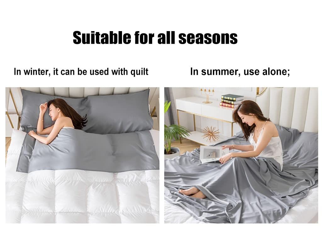 Sábanas para sacos de dormir Saco De Dormir Portátil Para Adultos Four Seasons, Sacos De Dormir Para Viajes De Campamento, Forro De Saco De Dormir De Algodón Cómodo Para Ropa De Cama De Hotel En Casa,
