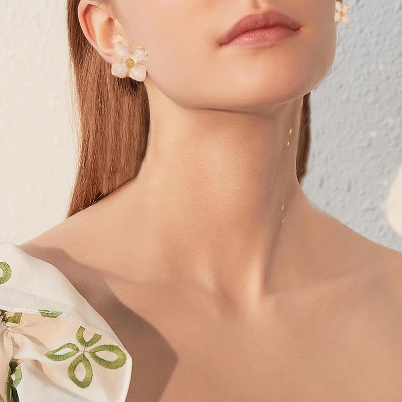 Gold Flower Stud Earrings for Women Geometric Petal Earrings Spring Summer Dresses Rural Vacation Earrings Statement Jewelry - Image 5