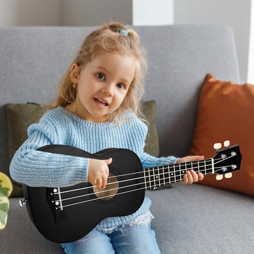 Melwinforee MELWINFOREE-BLACK Welwinforee Ukulele 21 Inch - Beginner Soprano Ukulele For Kids thumb #5