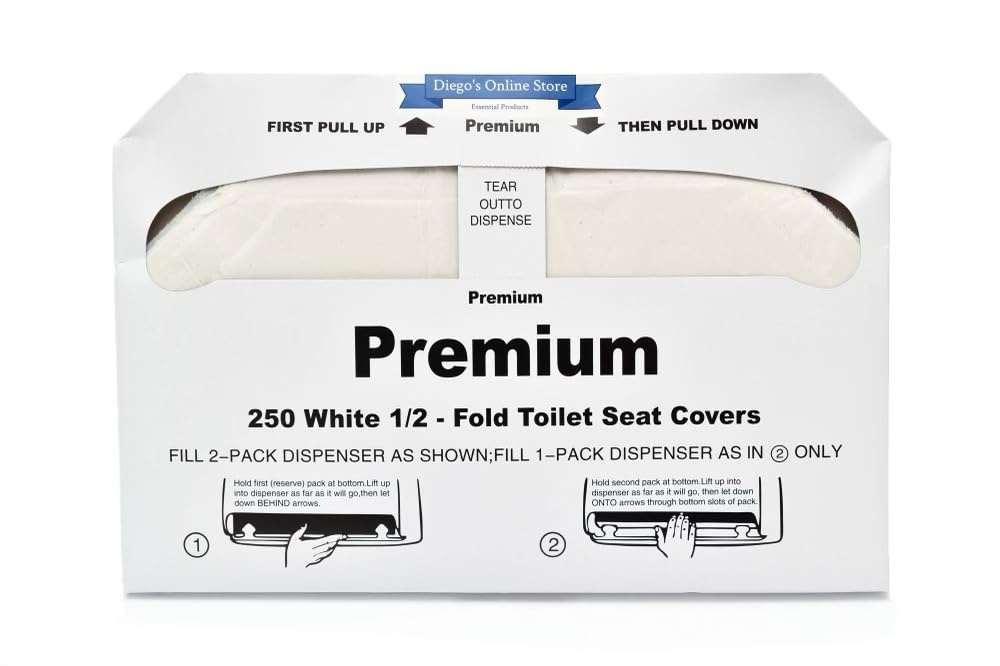 Generic Toilet SEAT Cover 1000 Half-Fold Disposable Toilet Seat Covers, White, 4-Pack of 250 Flushable Paper Cover for Bathroom