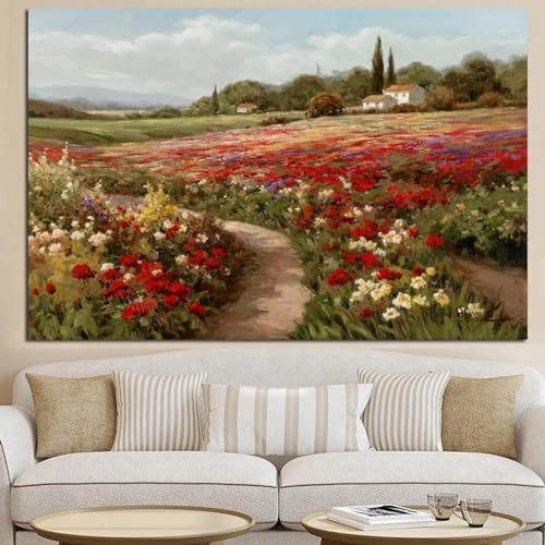 Peinture sur Toile Claude Monet Peupliers Fleur Paysage Impressionniste pour Salon 80x110 cm
