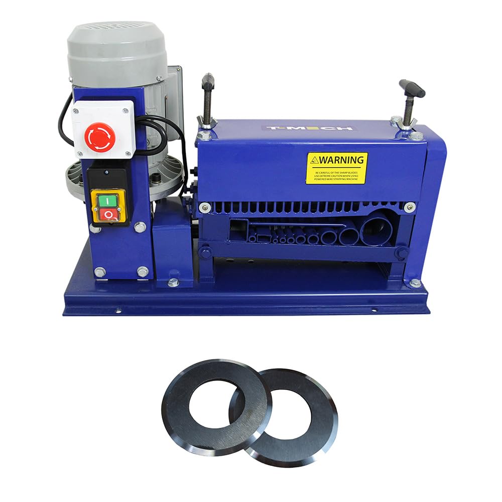 Wire Stripper Electric Automatic 1.5–38mm Stripping Cable Powered Portable Scrap Strip Copper Recycling Machine 380W 30M/min with Blades Bundle
