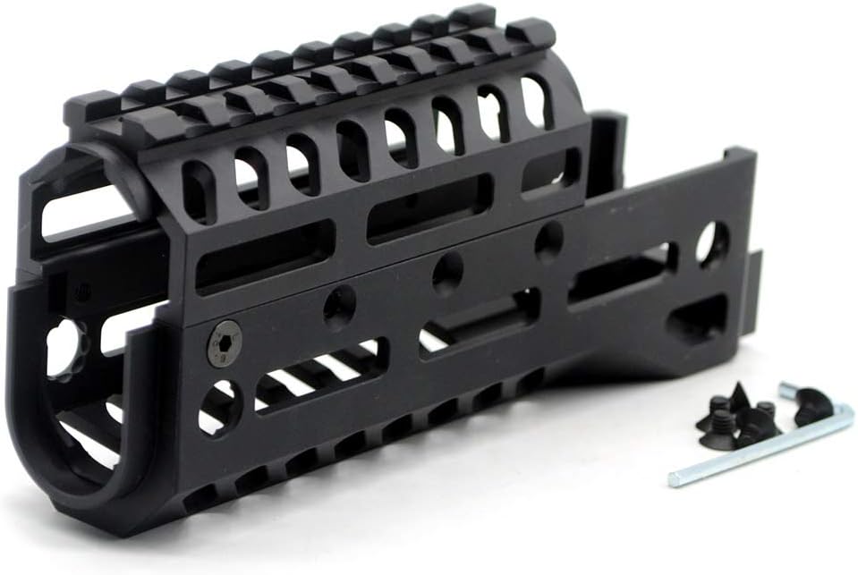 TRIROCK 6.5 inch Black Two-pieces design drop-in style Universal AK MlK Handguard fits both RU & US AK47