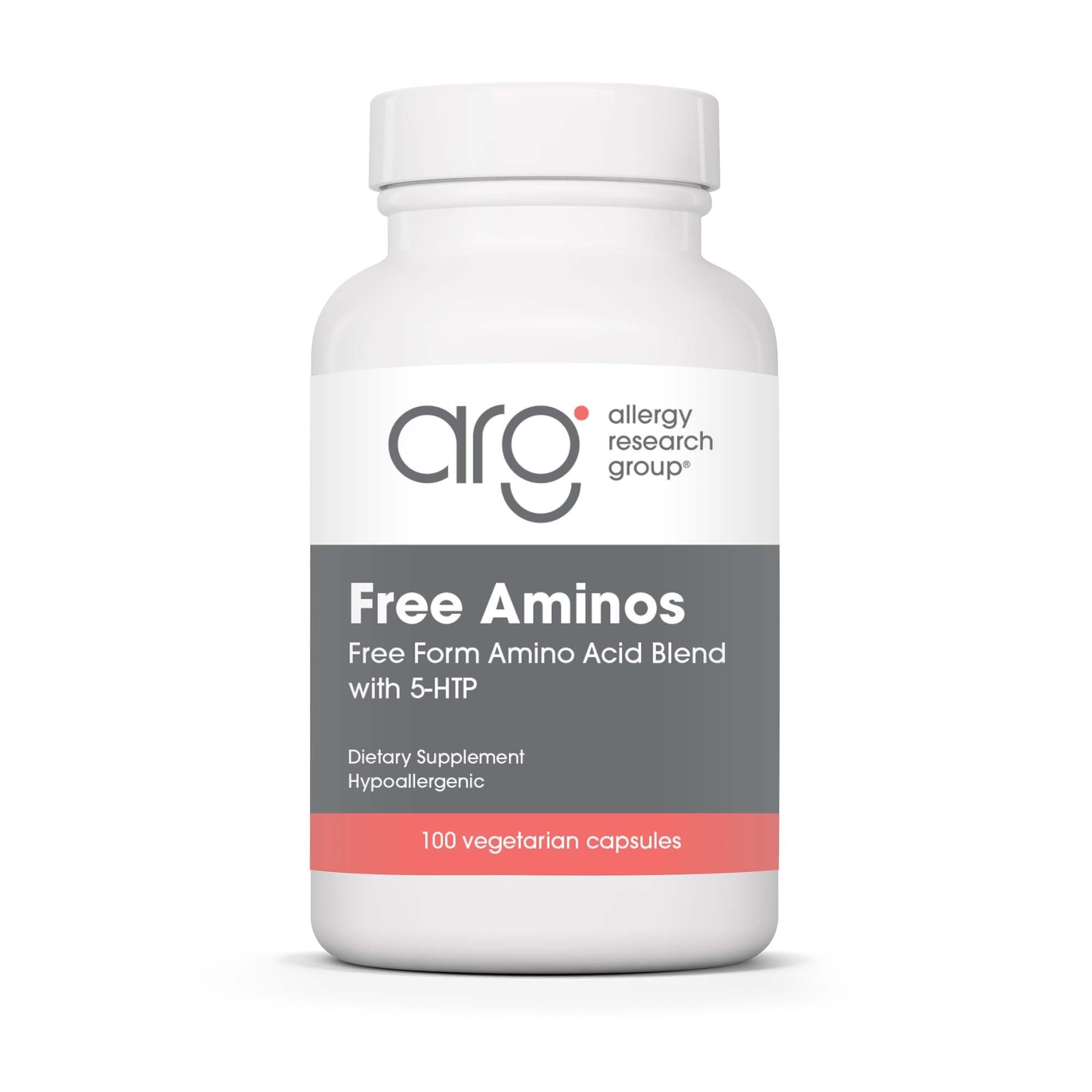 Allergy Research Group Free Aminos Supplement - Lean Muscle Mass Support, Vegetarian Capsules - 100 Count