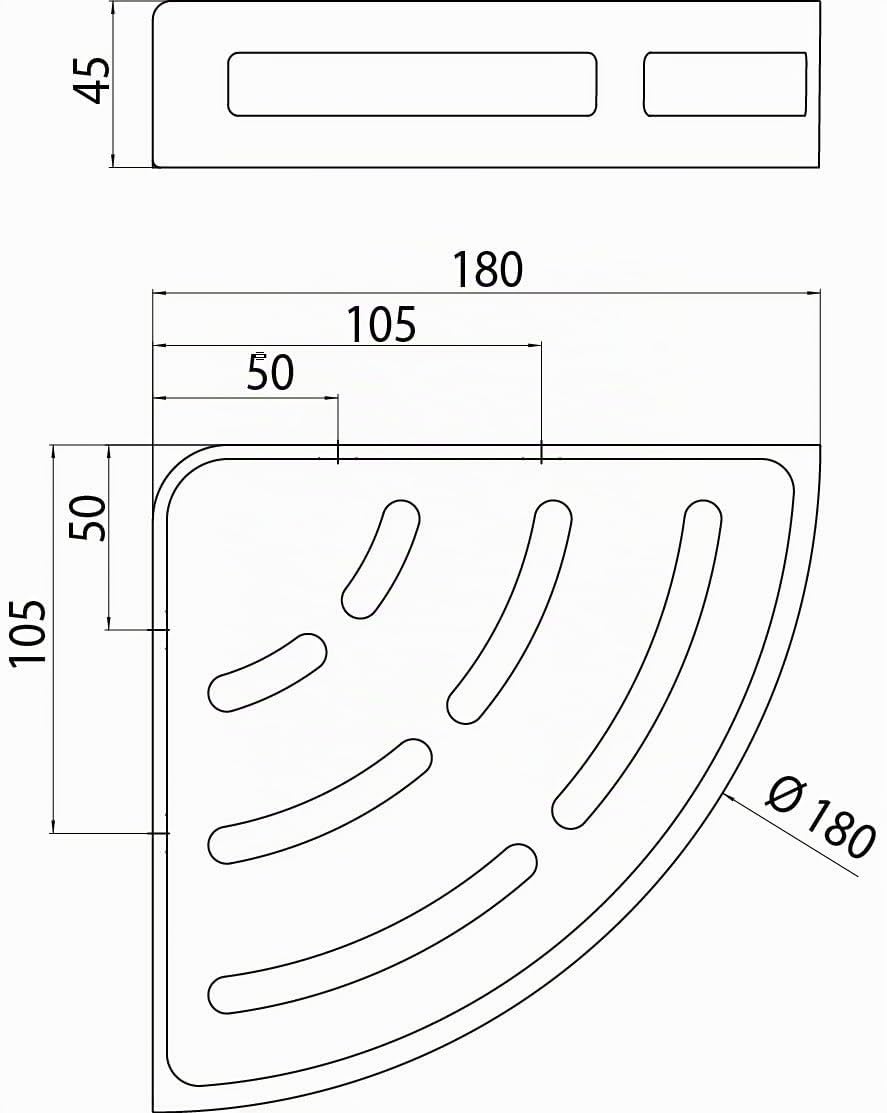 EMCO system 2 Eckkorb mit Einsatz Eckmass 180mm, Chrom