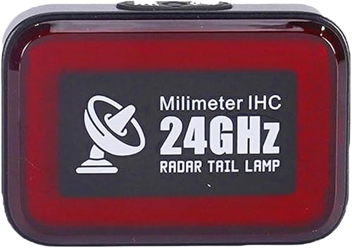 Luz trasera de radar para bicicleta con detección de radar de 24 GHz, detección activa de alerta y freno, visibilidad de 1,640.4 ft, 5 modos para