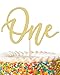 MYAMPED First Birthday Cake Topper - Glitter Golden One Sign 1st birthday Cake Decorating Supplies, Suitable for Baby Shower Favors, Baby Gender Reveal, Baby Birthday Party or Baby Photo Booth Props