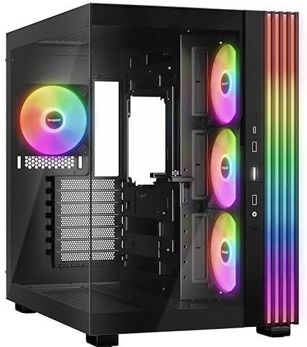 be quiet! Light Base 600 LX Black boîtier PC, Panneaux Avant et latéral entièrement vitrés,...