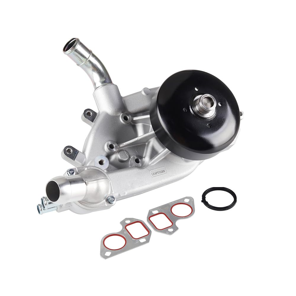 Water Pump with Metal Gasket Thermostat for 99-06 Chevy Silverado 1500 Tahoe Avalanche Suburban Trailblazer, 99-06 GMC Sierra 1500 Yukon XL Savana, 02-06 Cadillac Escalade, 4.8L 5.3L 6.0L, AW5104