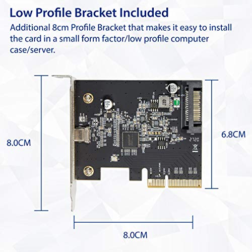 Image of IO CREST USB-C 3.2 Gen 2x2 Type-C 20 Gbps PCI-e Gen 3 x4 Expansion Card SATA Powered ASMedia ASM3242