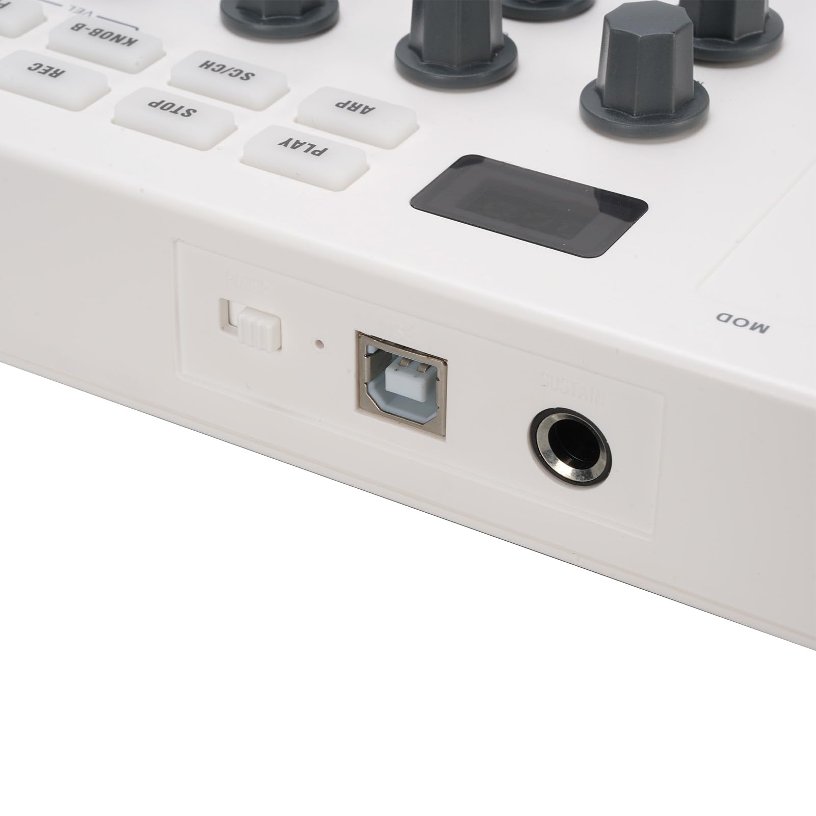 XUMIUZIY Teclado Midi de 25 Teclas, Controlador de Teclado Midi Bluetooth con 8 Almohadillas batería retroiluminadas RGB y 8 perillas, Beat Maker portátil y Keytar para producción Musical