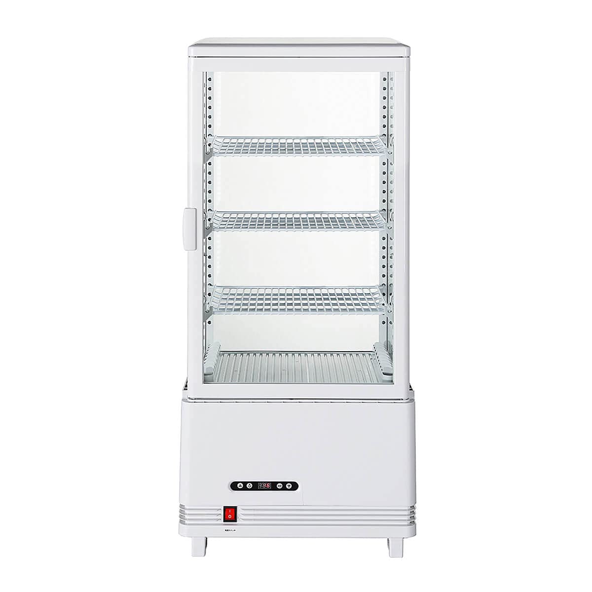 6950 業務用冷蔵ショーケース 4面ガラス HJR-KR80WT Hijiru 新春セール！】 80L 黒 冷蔵ショーケース 4面ガラスショーケース 業務