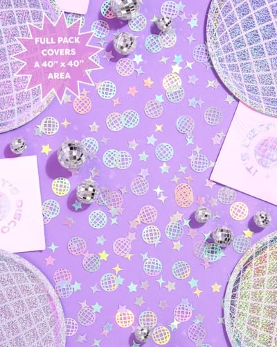 Image of xo, Fetti Disco Ball Foil Confetti - 200 pc | Bachelorette Party Decoration, Cute Birthday Table Decor, Groovy Engagement Decor, Bridal Shower Supplies, Y2K