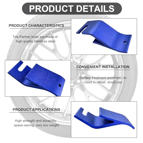Image of KVAEY Motorcycle Tire Bead Installation Holder Hook, Off-Road Tire Removal Install Assistance Tool, Universal Wheel Tire Changing Tool for Dirt Bike, Motorcycle Accessories (Blue)
