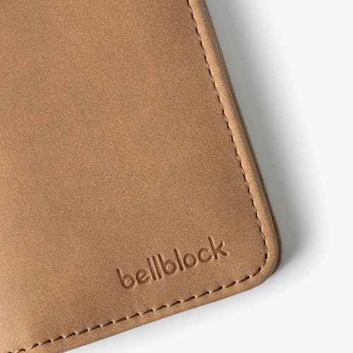 Image of Bellblock Minimal Card Holder for Men /Women | Slim Handcrafted Mens Card Wallet | Upto 8 Cards & Folded Cash | Vegan Leather | Tangerine (Pack of 1)