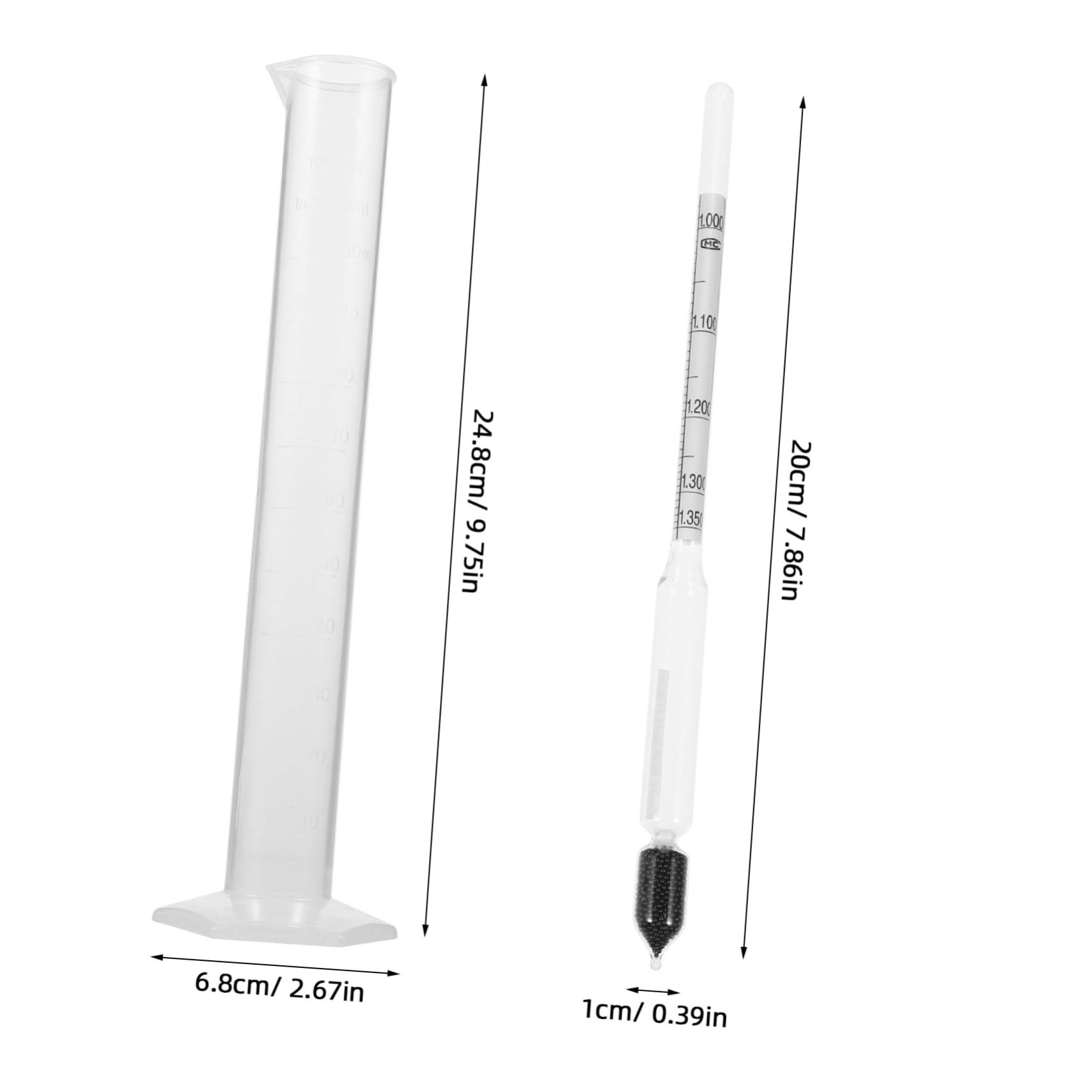 CIYODO 1Set Hydrometer with Graduated Cylinder for Accurate Dough Density Measurement for Kitchen Use Includes Specific Gravity Hydrometer for Precise Evaluation of Food Products