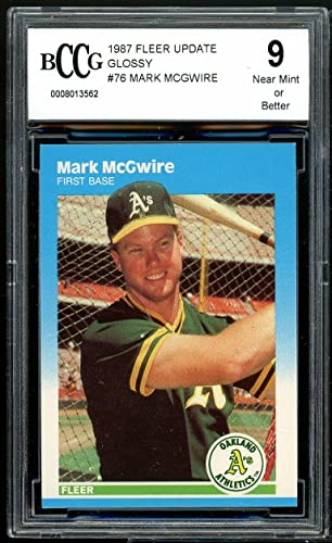 1987 Fleer Update Glossy #76 Mark Mcgwire Rookie Card BGS BCCG 9 Near Mint+