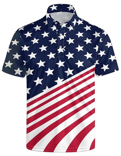 Golf Shirts for Men Quick Dry Funny Golf Polo Shirts Short Sleeve Moisture Wicking Polo Shirts for Men