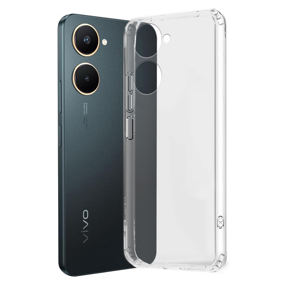 Image of COVERBLACK Soft Rubber Back Cover Compatible Model for Vivo V2332 / Y03 / Y18 / Y18e - Transparent