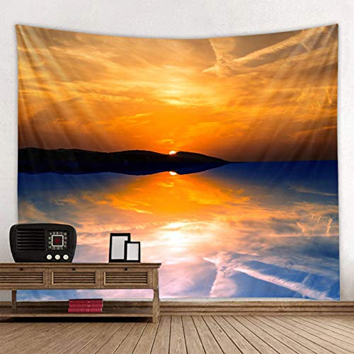 美しい日の出の夕日の風景大きな壁のタペストリー壁掛けボヘミアン壁のタペストリー曼荼羅の壁アートの装飾-幅230cm×高い180cm 美しい日の出の夕日の風景大きな壁のタペストリー壁掛けボヘミアン壁のタペストリー曼荼羅の壁アートの装飾-幅230cm×高い180cm