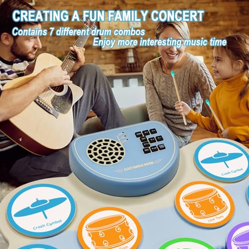 Simeago ELECTRONIC DRUM SET COLORFUL Electric Drum Set, Electronic Drum Practice Pad - With Speaker & Battery, Support Dtx Gaming. Roll-Up E Drum Kit thumb #2
