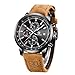 BENYAR Montre Homme Montres Etanche Chronographe Lumineuses Classique Montres Bracelet en Cuir Grand Cadran Date Analogique et Anti-Rayures Cadeau élégant