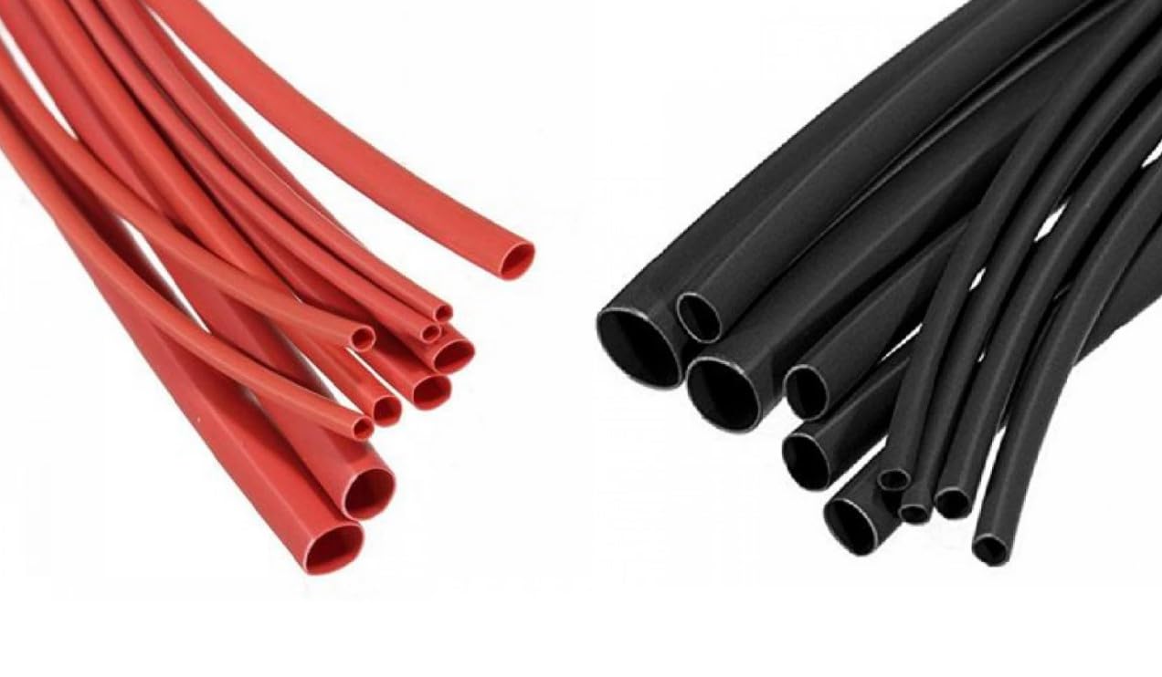 Daystar Solution Polyolefin Heat Shrink Sleeve Wrapping Tube 12 mm, 15 mm, 20 mm, 25 mm Students DIY Projects, Cables Lugs, Electrical Wires | Red & Black | (2 Feet Each)-image-13