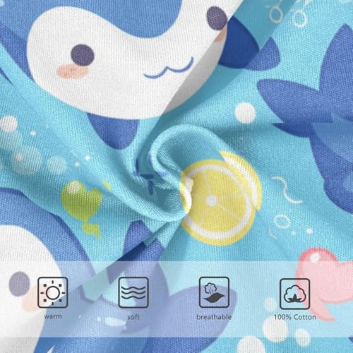 Killer Whale on Blue Toddler Boy Comfort Training Underwear Breathable Children Panties3