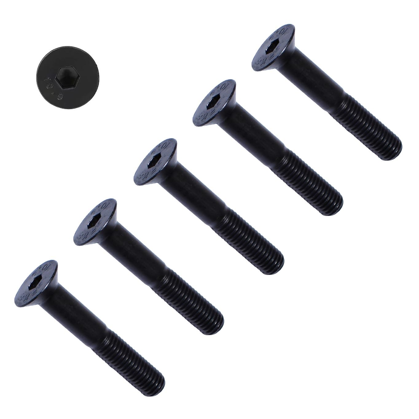 TERF® M8 X 100mm Hex Socket Countersunk Black Machine Screw M8 (8mm) X 100mm Allen Key Bolts Hexagonal Socket Countersunk Machine Screws