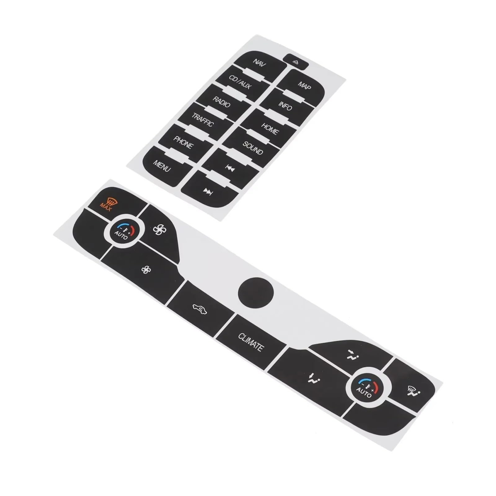 Modification Interior Compatible with for S-Max 2011 Conditioning Panel Repair Button Set Stickers to Repair The Buttons Radio AC Repair Sticker Accessory