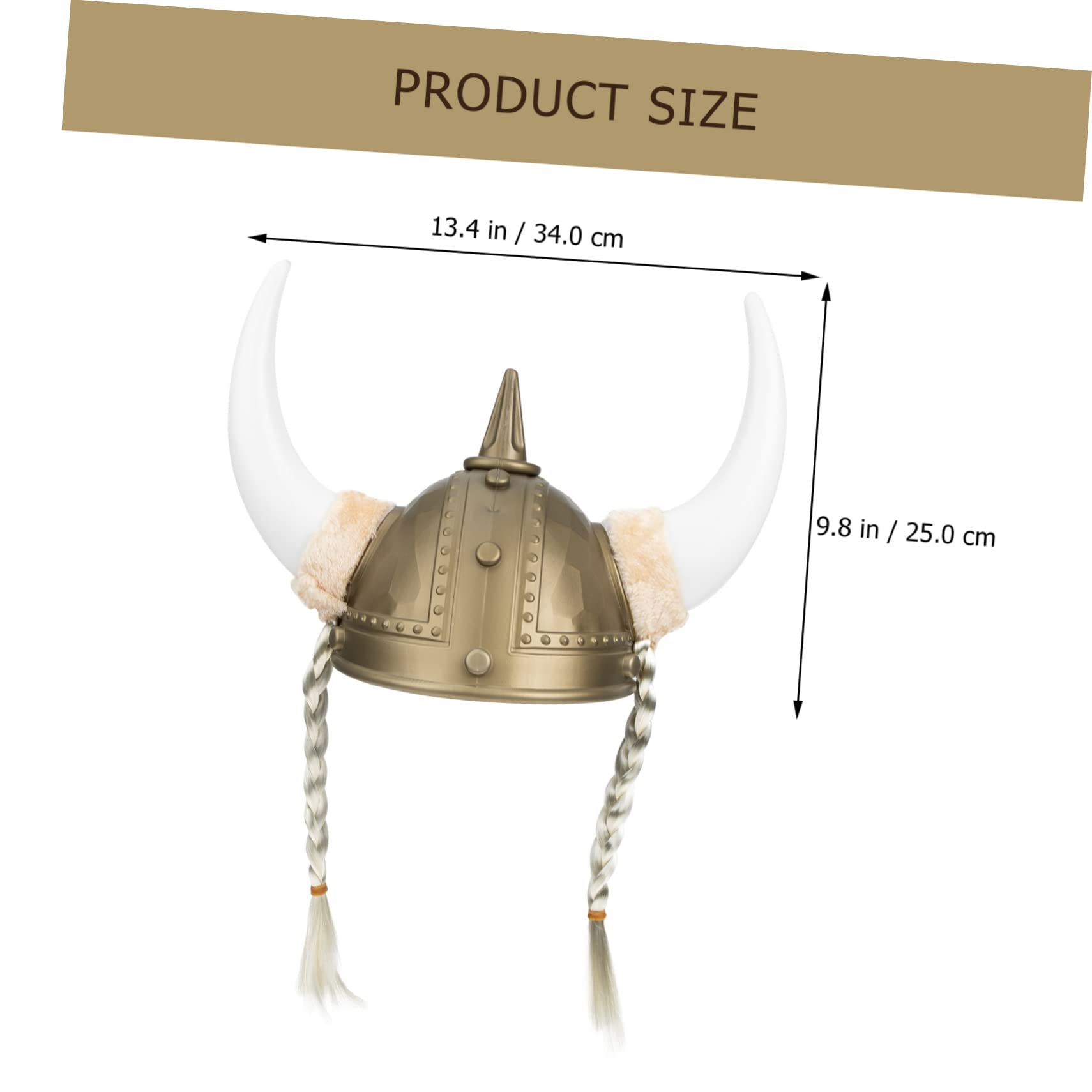LIFKOME Cappello da Costume da Vichingo Corna di Bue in Plastica Oro per Performance di Danza e Travestimenti Cosplay Effetto Decorativo e Misterioso