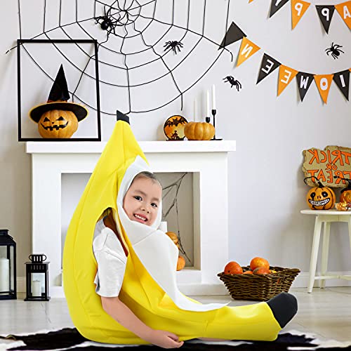 Besutolife Kids Banana Costume for Boys Girls Halloween Costumes Role Play Costume for Kids Light Weight Banana Dress Up 4-8T - image 8
