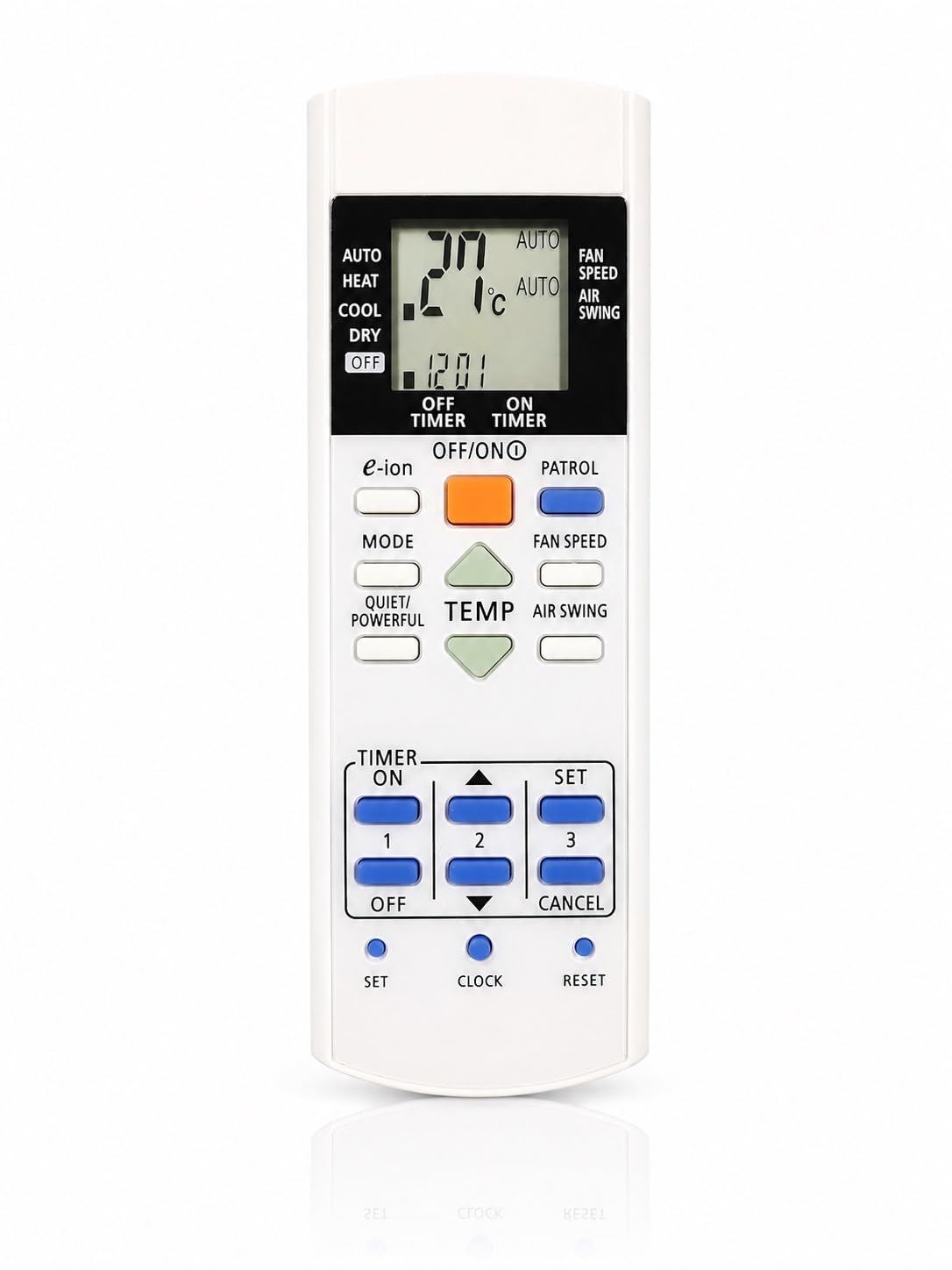 Original AC Remote Control Compatible with Panasonic AC | Replacement Remote with e-ion, Patrol, Timer, Fan Speed, Air Swing, Mode Control | White | RE 29A-image-0